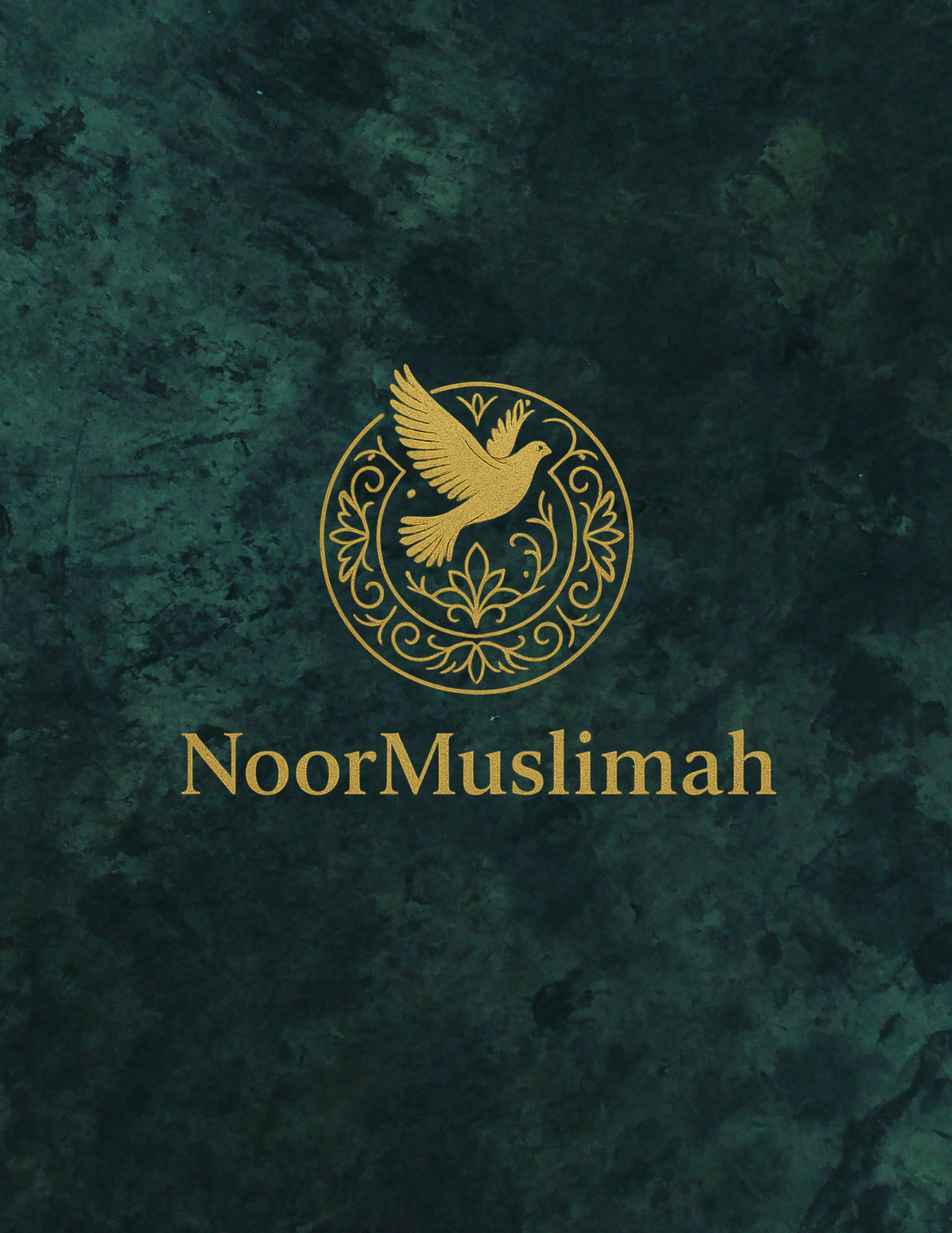 Noor Muslimah logo on a textured green background