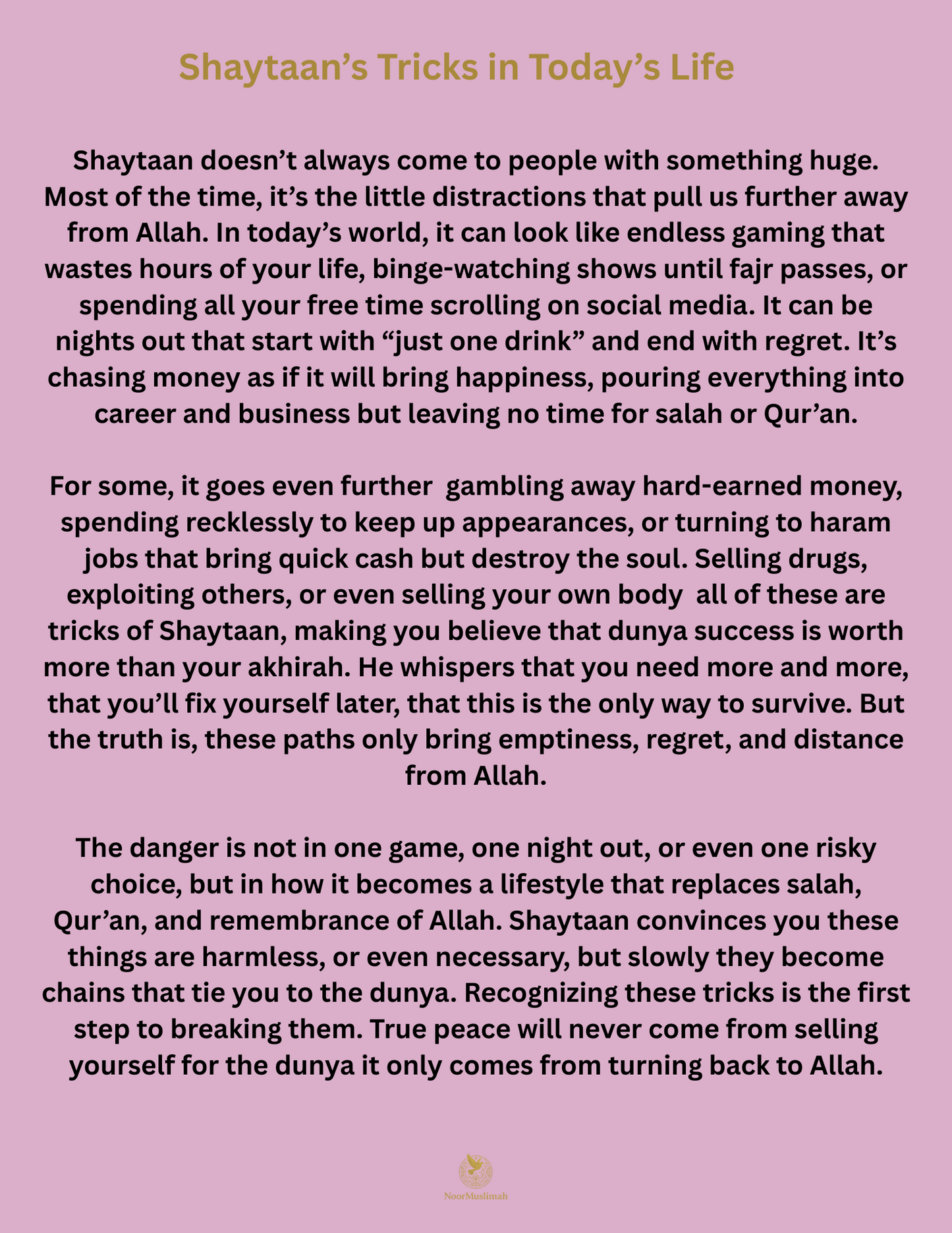 45 Pages The Reality of Shaytan’s Deception – Printable Guide